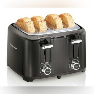 Hamilton Beach 4 Slice Toaster with Extra-Wide Slots Black